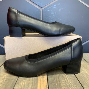 Womens Clarks Chartli Fame Black Leather Size 10